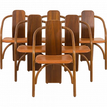 6 Chairs 830 by M. Marenco and A. Scarpitta for Mobilgirgi, 1980s