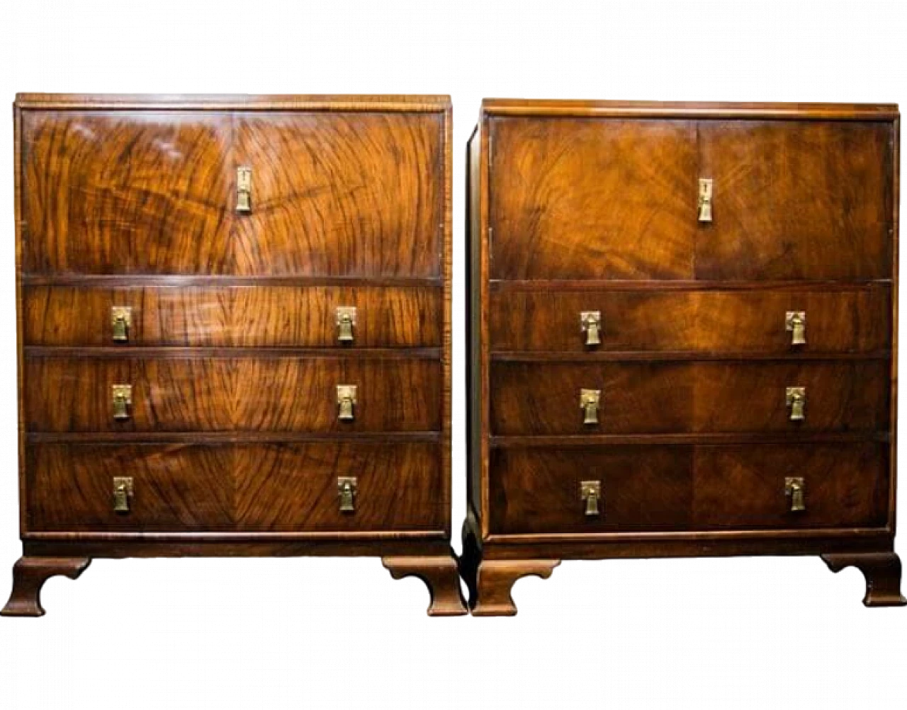 Pair of Waring & Gillow zebrawood mahogany chest of drawers, 1930s 12