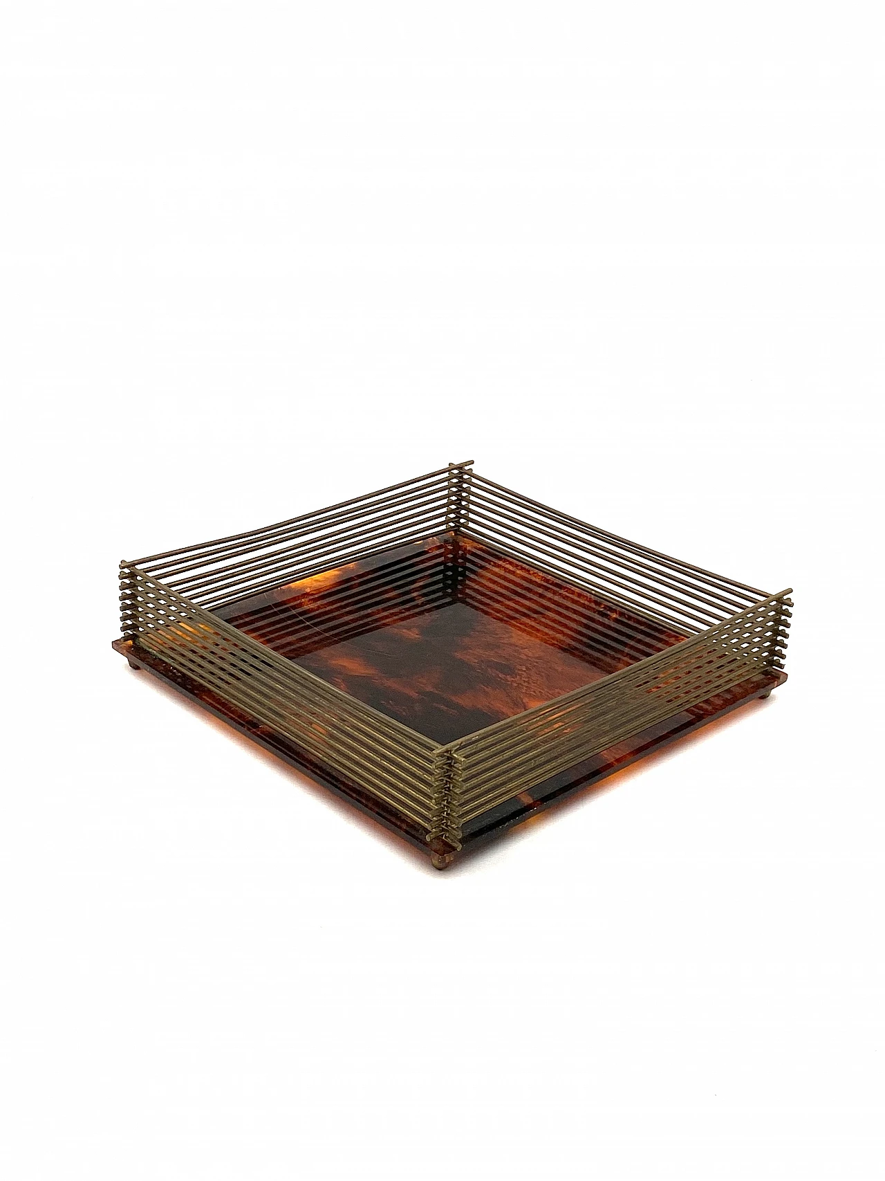 Hollywood Regency brass and tortoiseshell lucite tray, 1970s 20