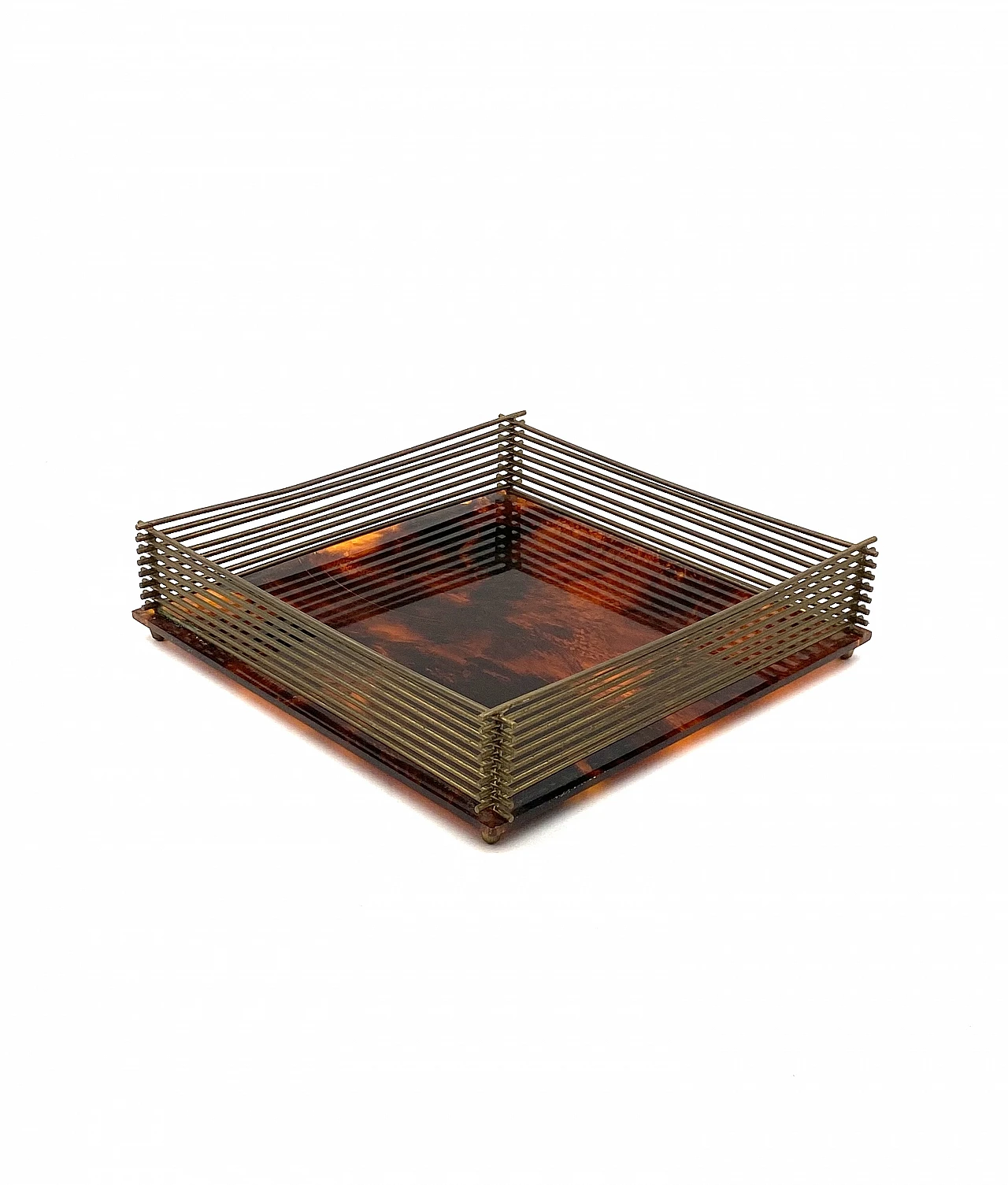 Hollywood Regency brass and tortoiseshell lucite tray, 1970s 26