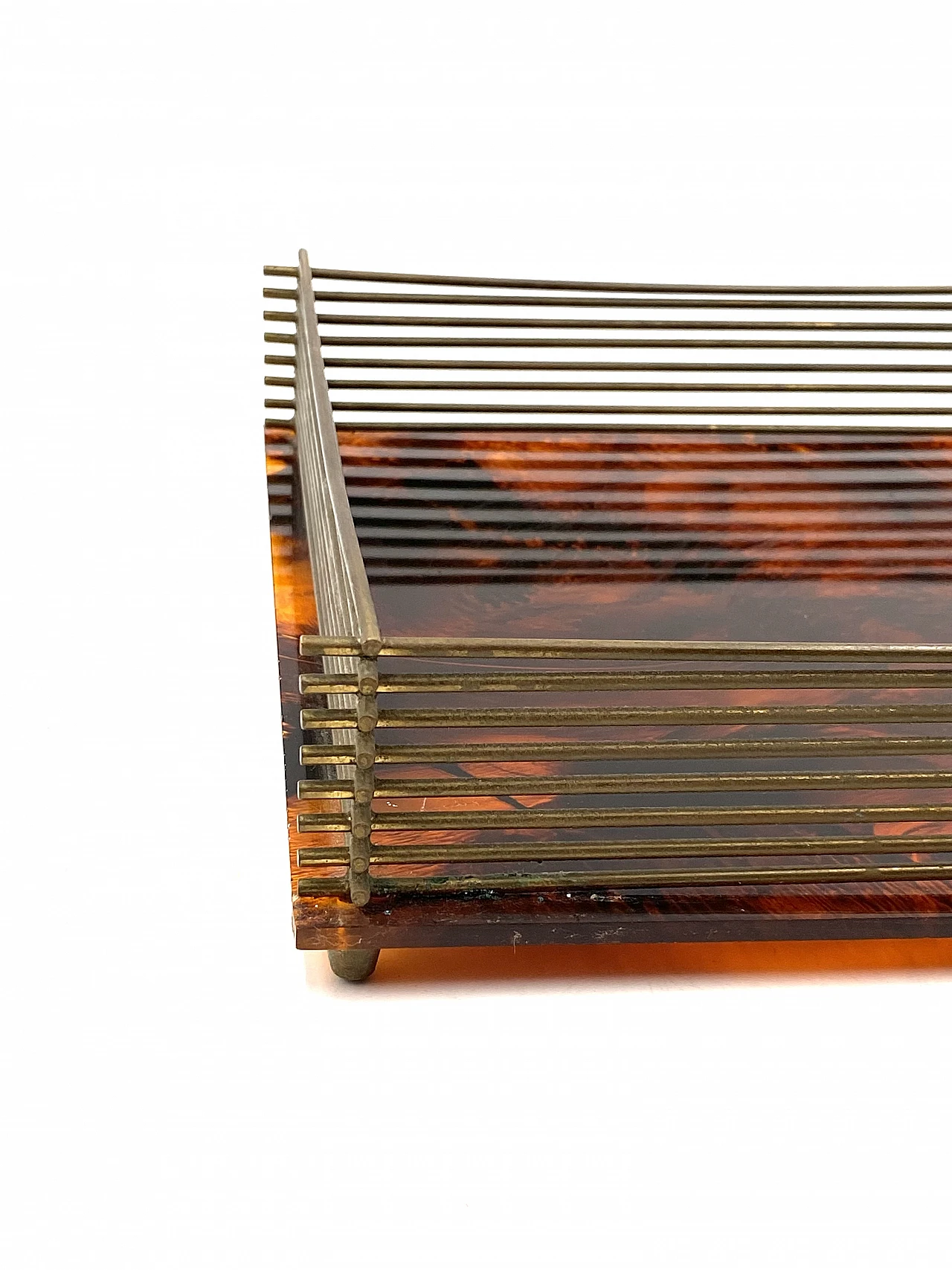 Hollywood Regency brass and tortoiseshell lucite tray, 1970s 29