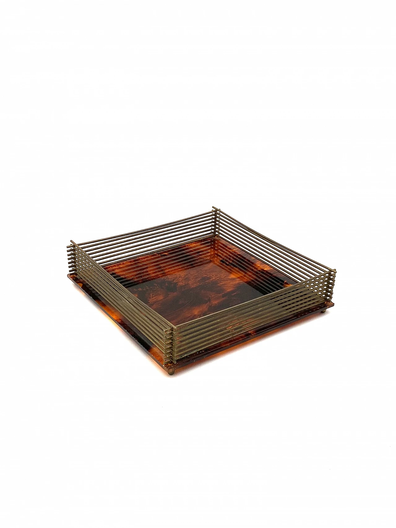 Hollywood Regency brass and tortoiseshell lucite tray, 1970s 31