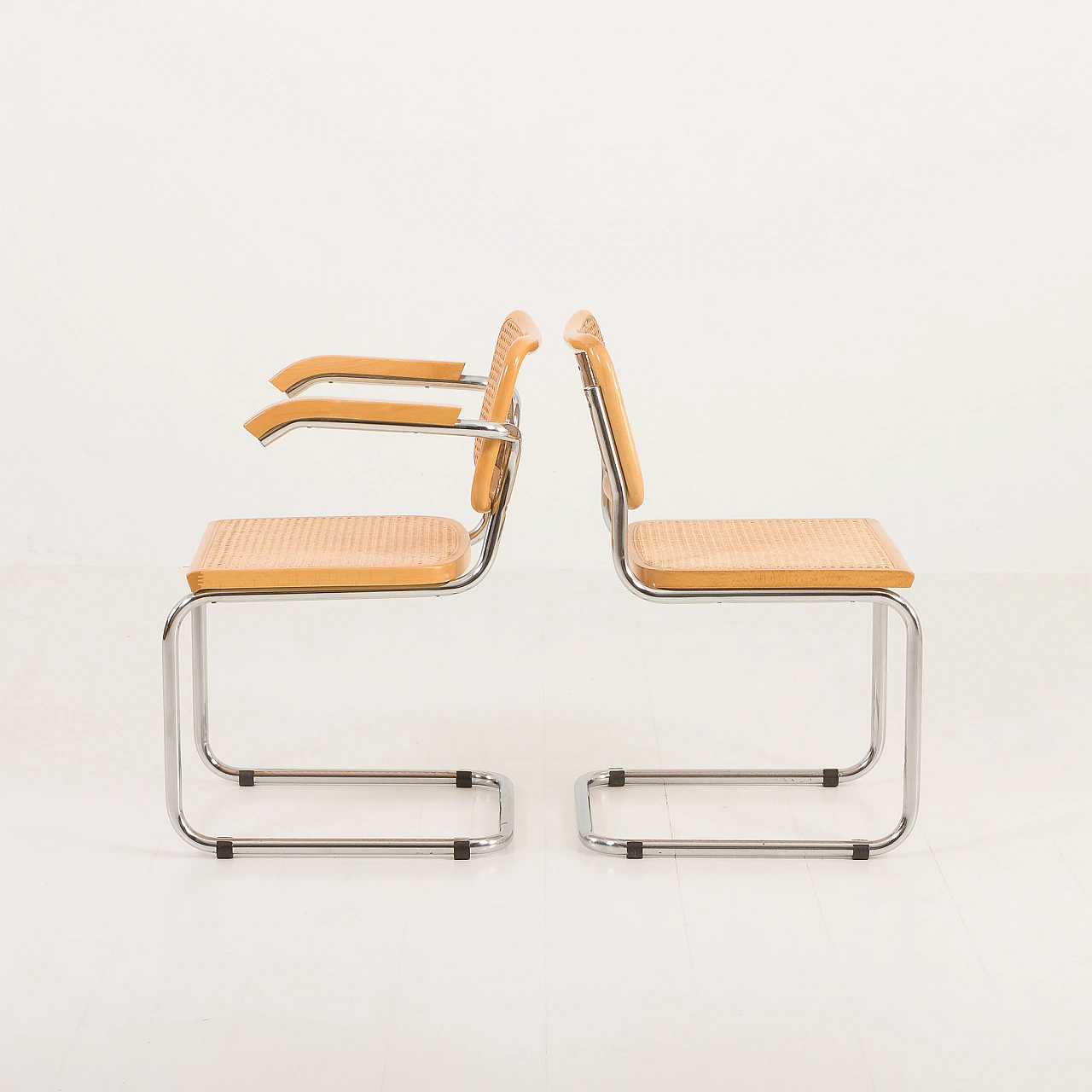 Pair of chairs and pair of armchairs Cesca by Marcel Breuer, 1970s 6