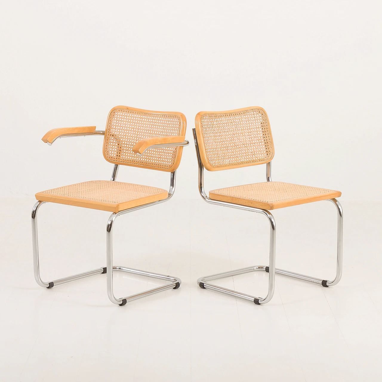 Pair of chairs and pair of armchairs Cesca by Marcel Breuer, 1970s 7