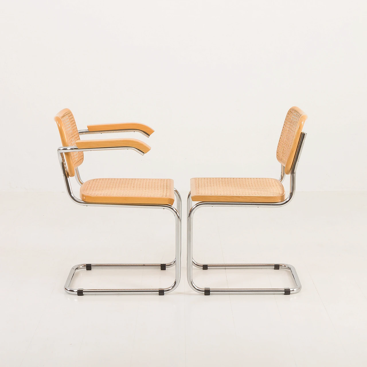 Pair of chairs and pair of armchairs Cesca by Marcel Breuer, 1970s 9