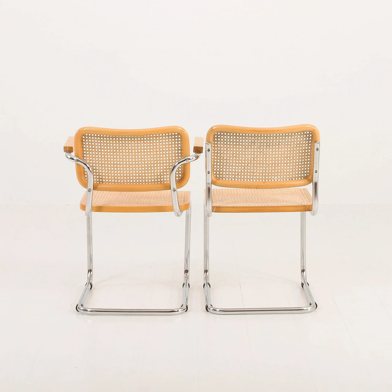 Pair of chairs and pair of armchairs Cesca by Marcel Breuer, 1970s 11