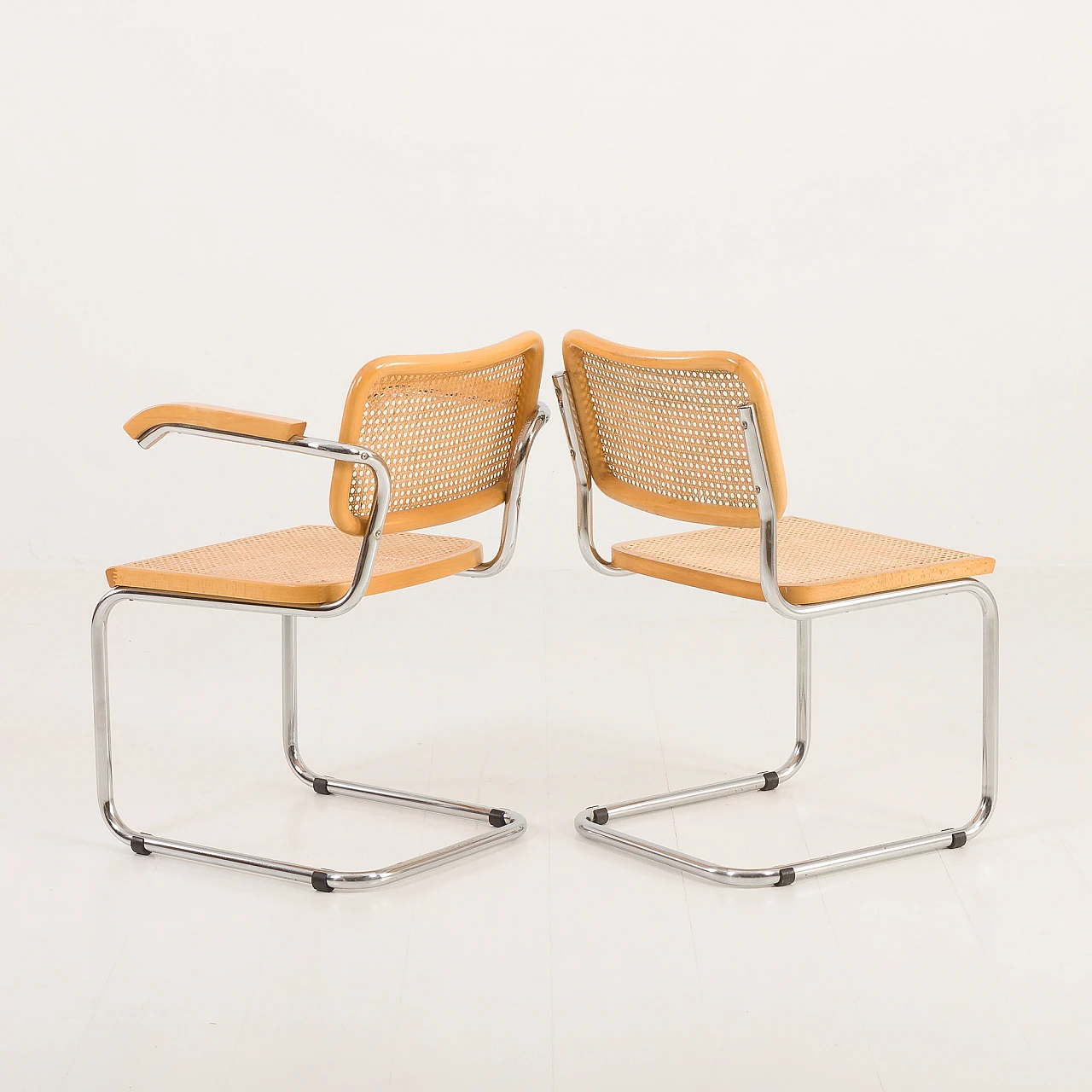 Pair of chairs and pair of armchairs Cesca by Marcel Breuer, 1970s 12