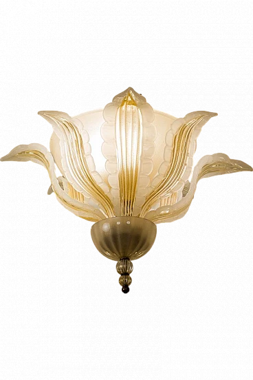 Flower-shaped ceiling lamp in Murano blown glass, 1960s