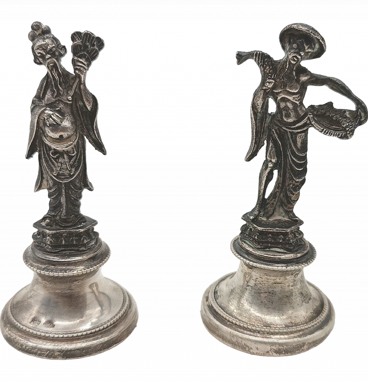 Pair of 800 silver figurines by Ricci & C. Alessandria 2