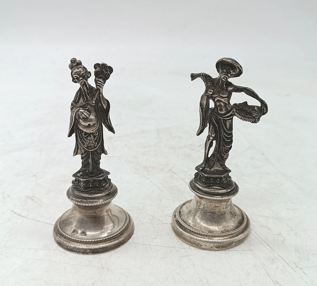 Pair of 800 silver figurines by Ricci & C. Alessandria 8