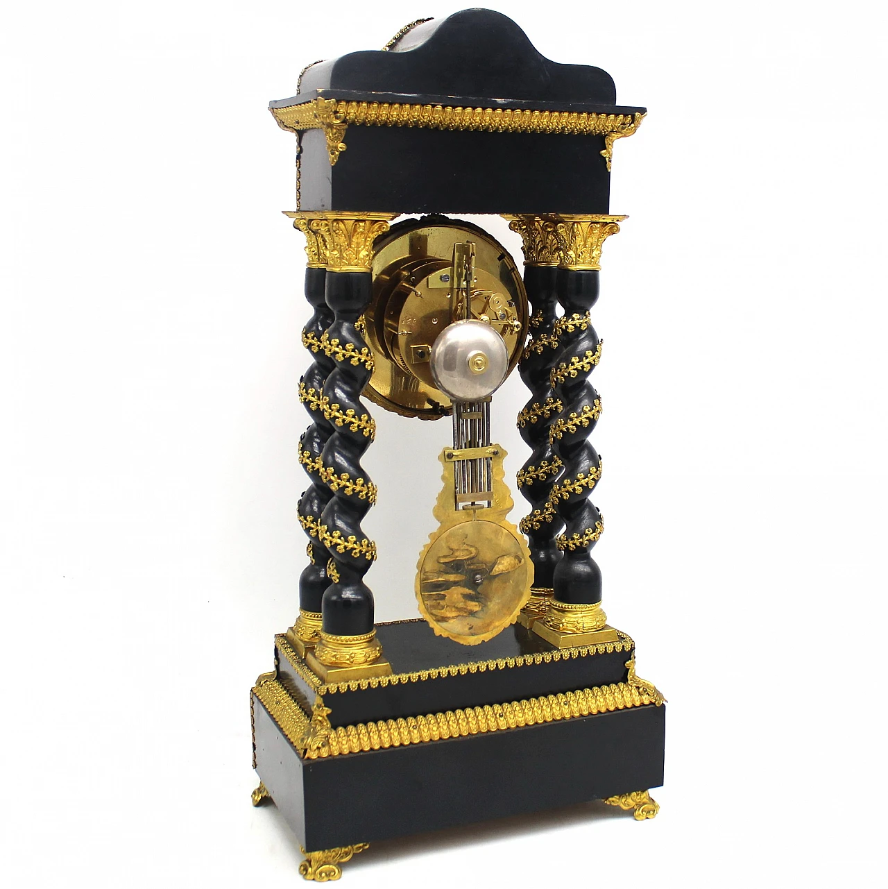 Napoleon III ebonized wood and bronze pendulum clock, 19th century 7