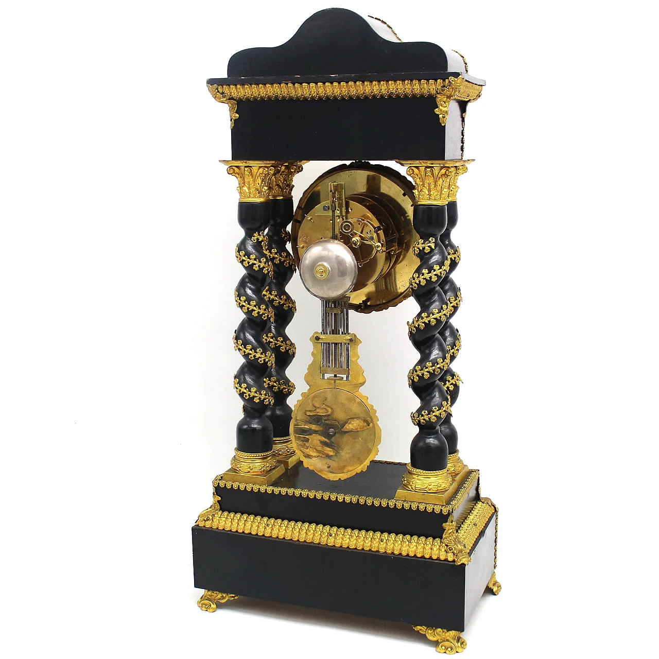 Napoleon III ebonized wood and bronze pendulum clock, 19th century 8