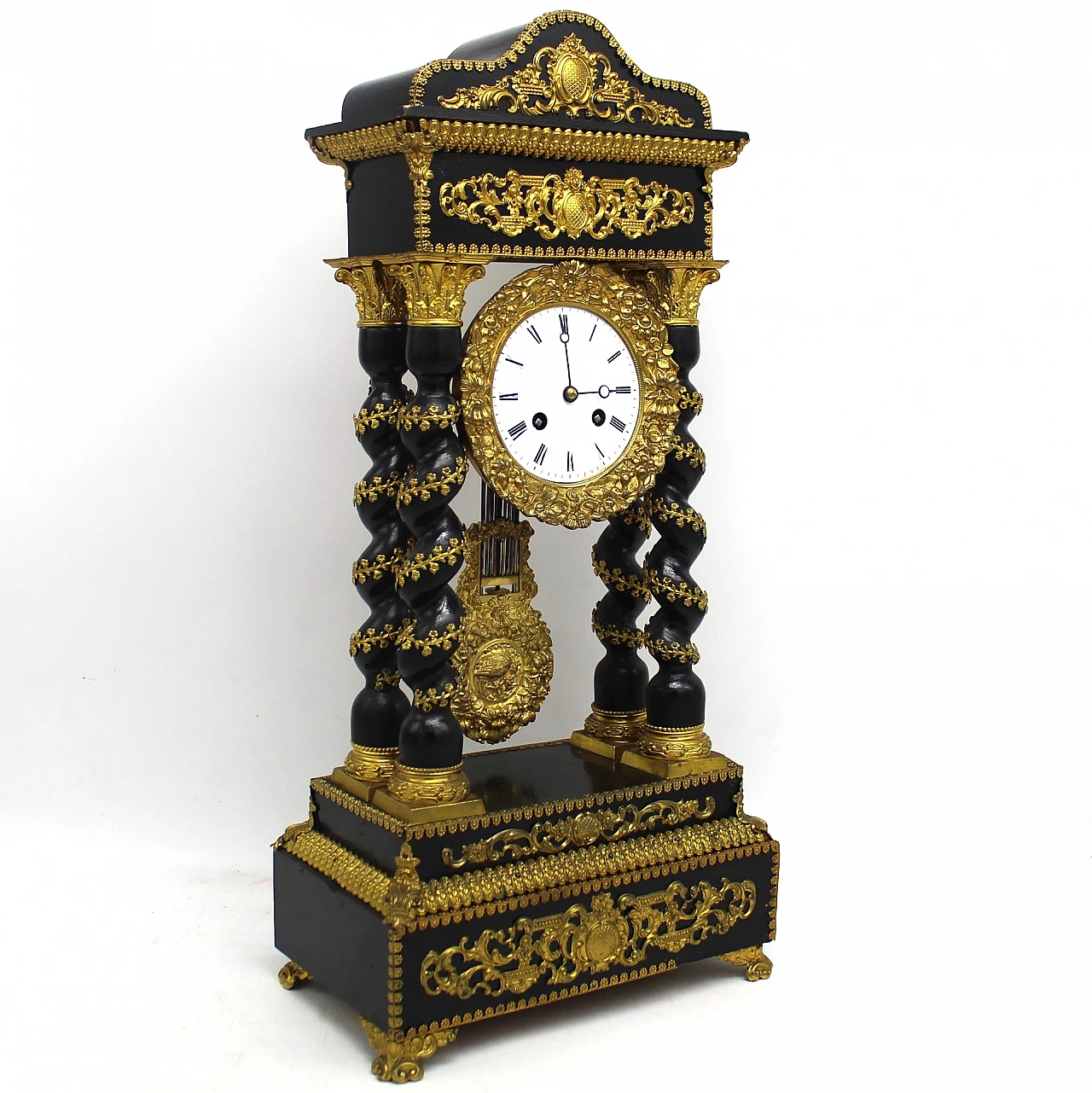 Napoleon III ebonized wood and bronze pendulum clock, 19th century 9