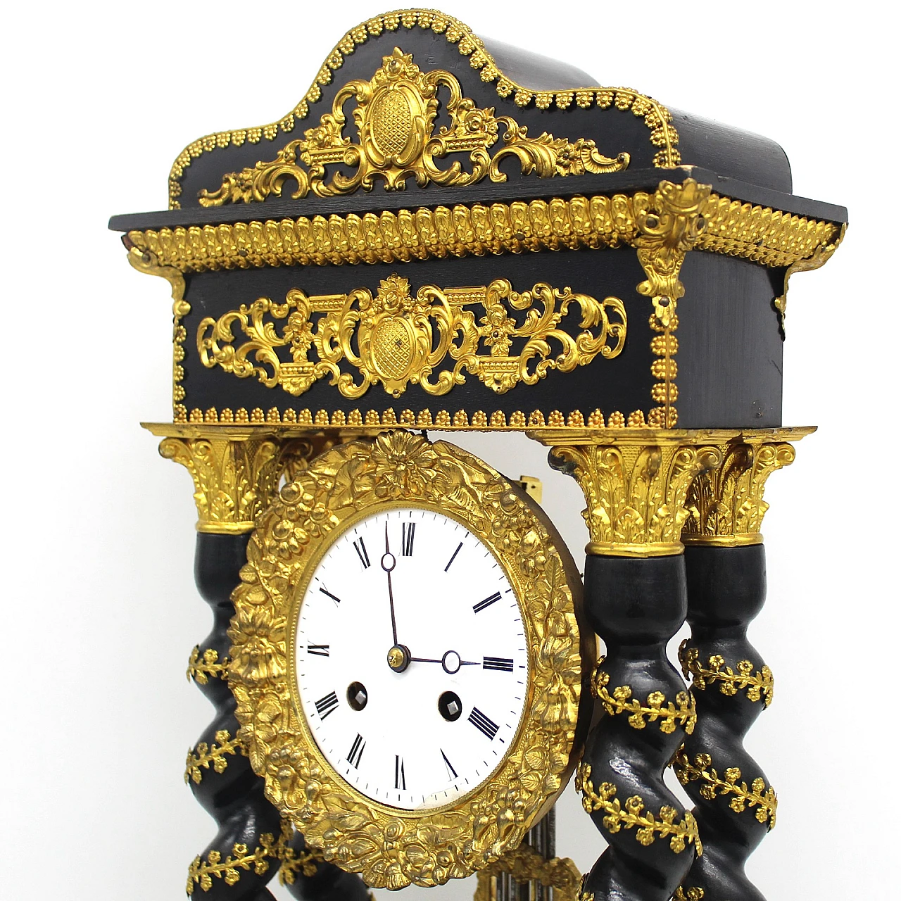 Napoleon III ebonized wood and bronze pendulum clock, 19th century 10