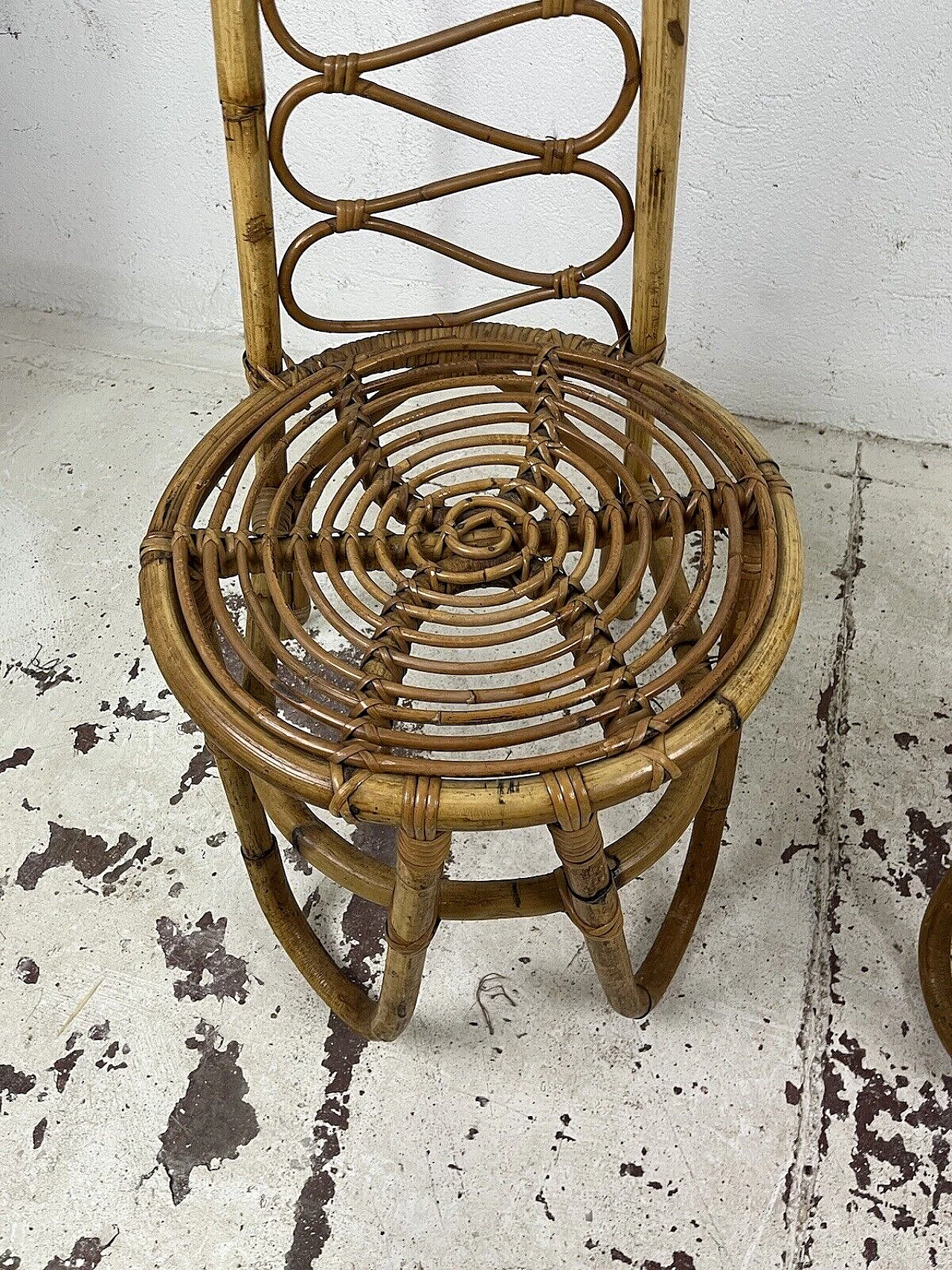 Pair of bamboo, rattan and wicker chairs by Bonacina, 1960s 6