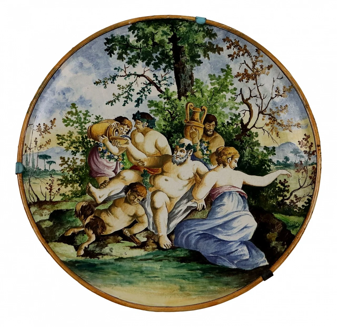 Piatto in maiolica policroma di Manifattura Castelli, '800 1