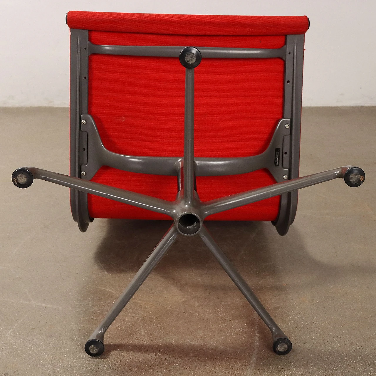 6 Swivel chairs in red fabric by Charles & Ray Eames for ICF, 1970s 6