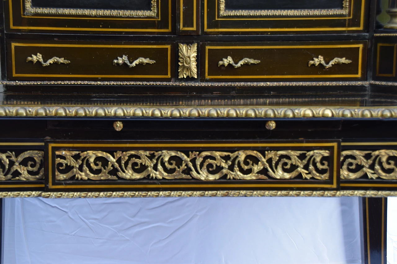 Scrittoio Bonheur du Jour Napoleone III con pietre dure, fine '800 133