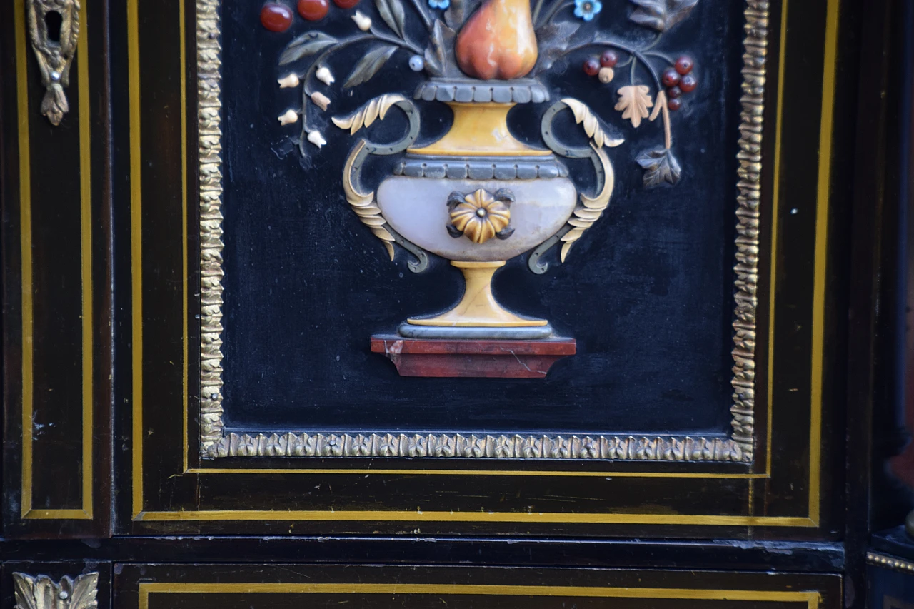 Scrittoio Bonheur du Jour Napoleone III con pietre dure, fine '800 173