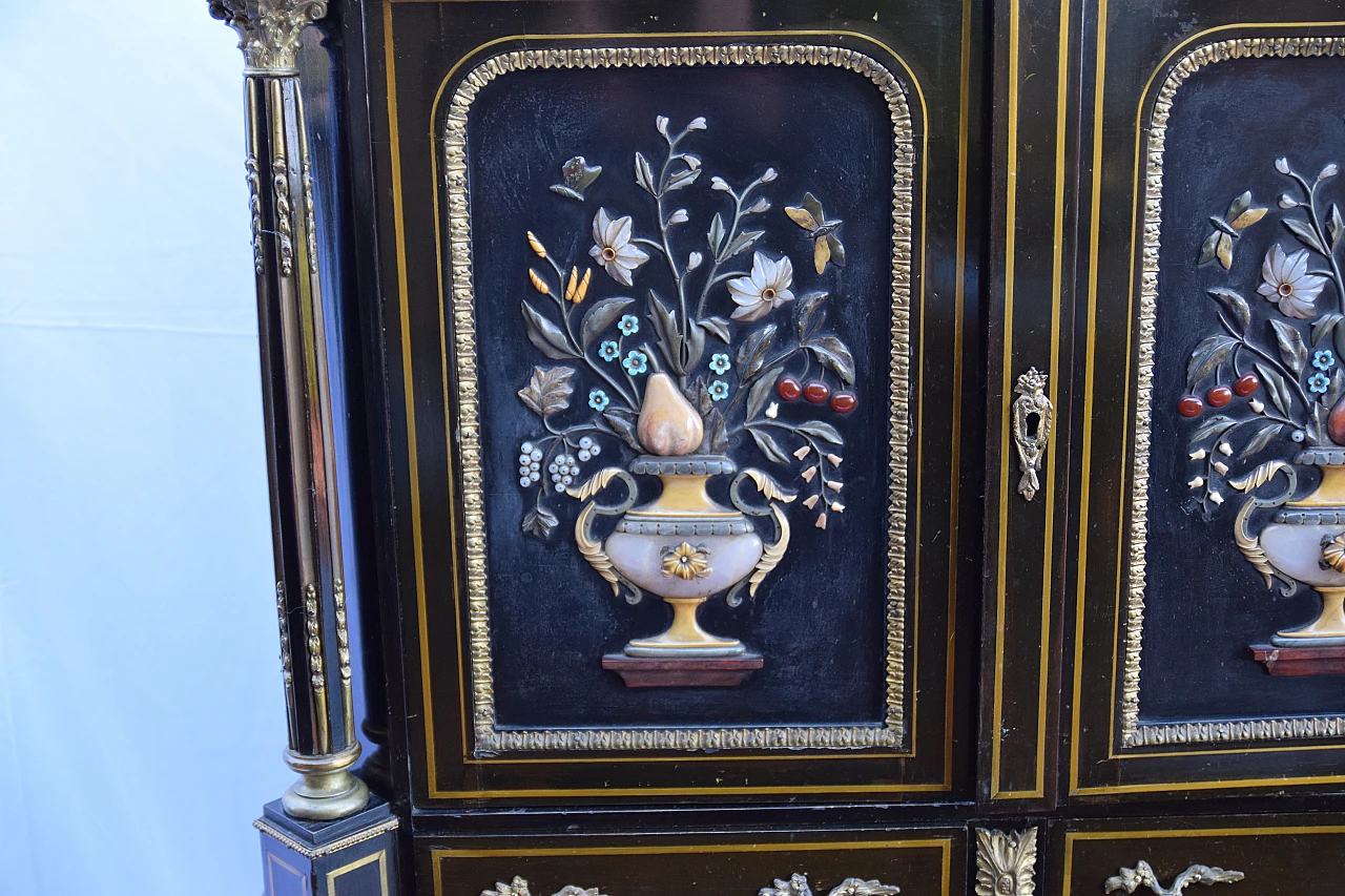 Scrittoio Bonheur du Jour Napoleone III con pietre dure, fine '800 194