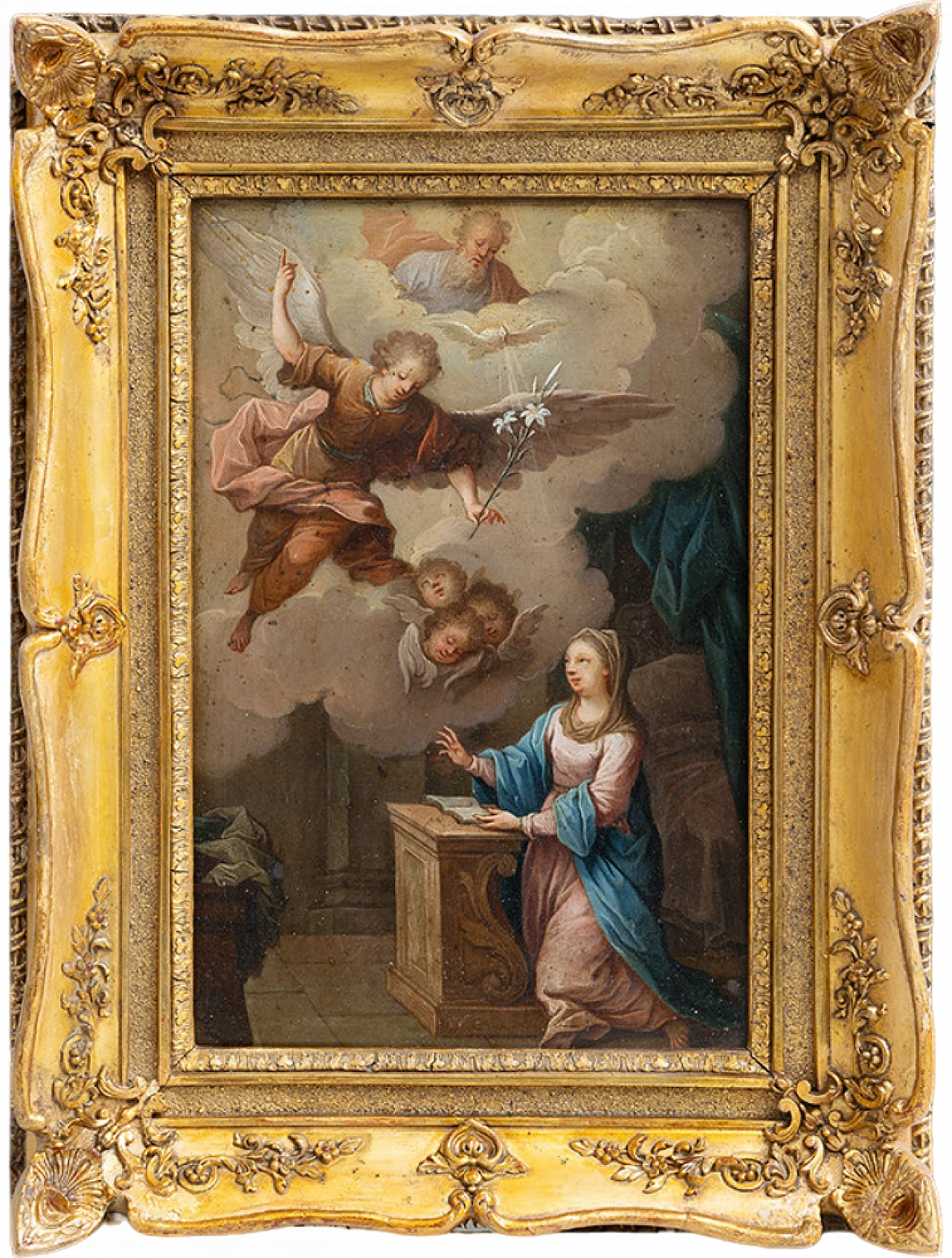 Annunciation, oil on bronze, 19th century 5