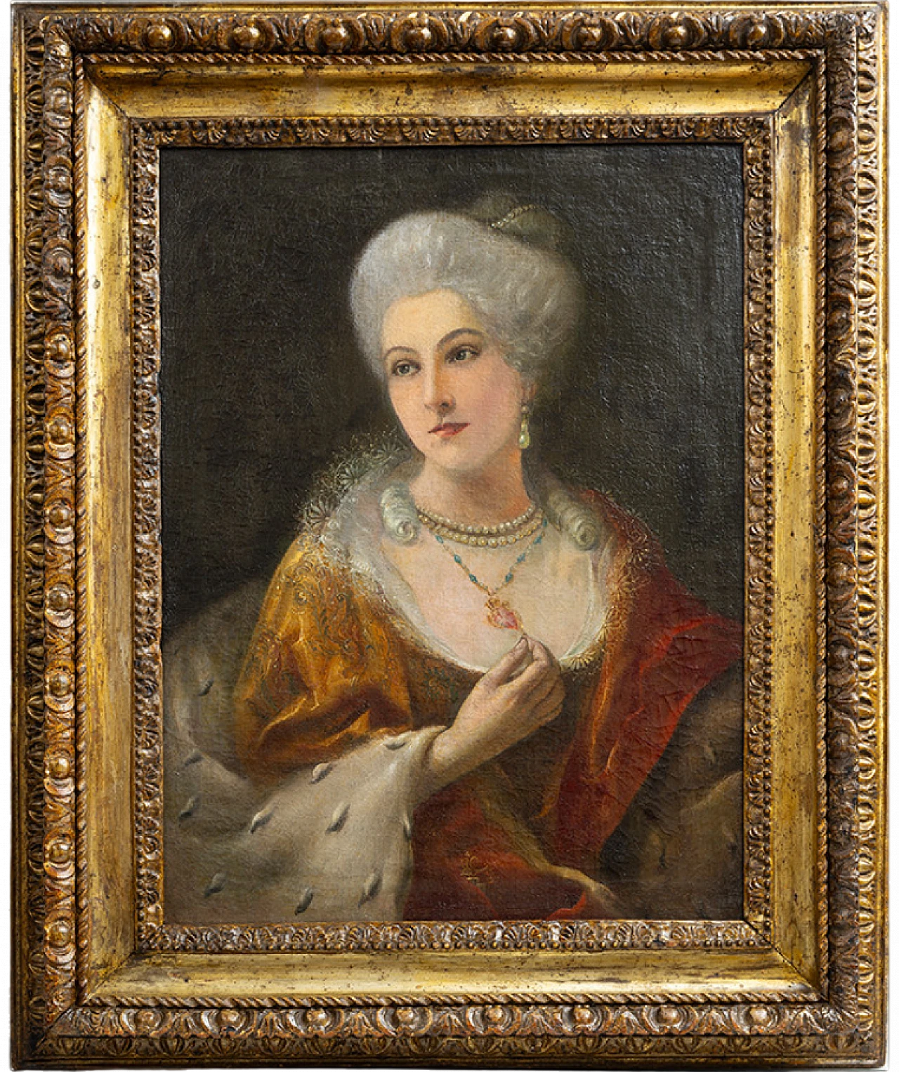 Portrait of a noblewoman, oil on canvas, 18th century 5