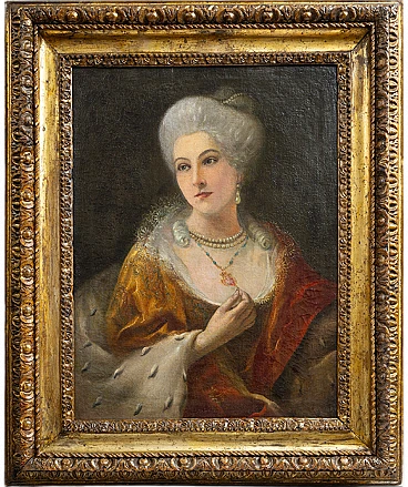 Portrait of a noblewoman, oil on canvas, 18th century