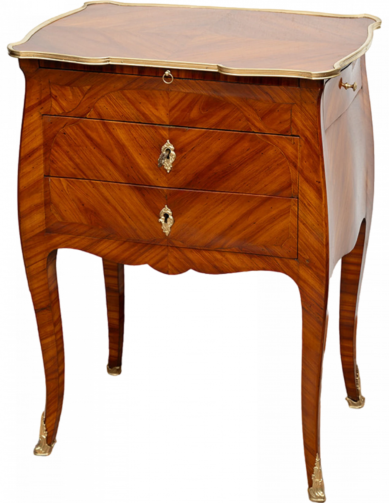 Napoleon III exotic wood and bronze bedside table, late 19th century 7