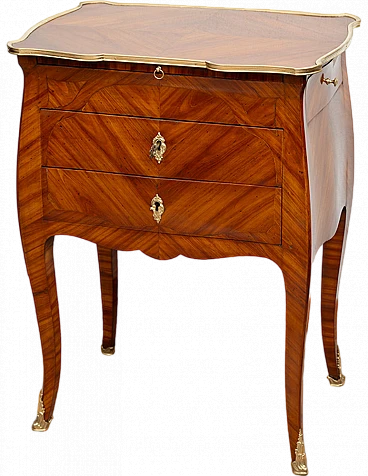 Napoleon III exotic wood and bronze bedside table, late 19th century