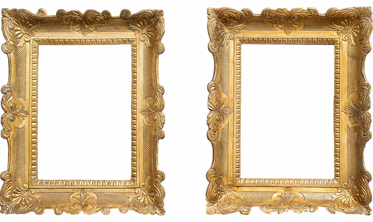 Pair of wooden glove Empire frames, 19th century 4