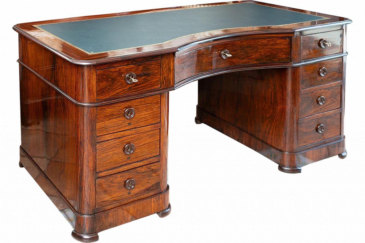 Louis Philippe Neapolitan exotic wood desk, 19th century 6