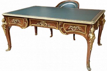 Antique ministerial desk/Bureau Plat + (armchair) Napoleon III F