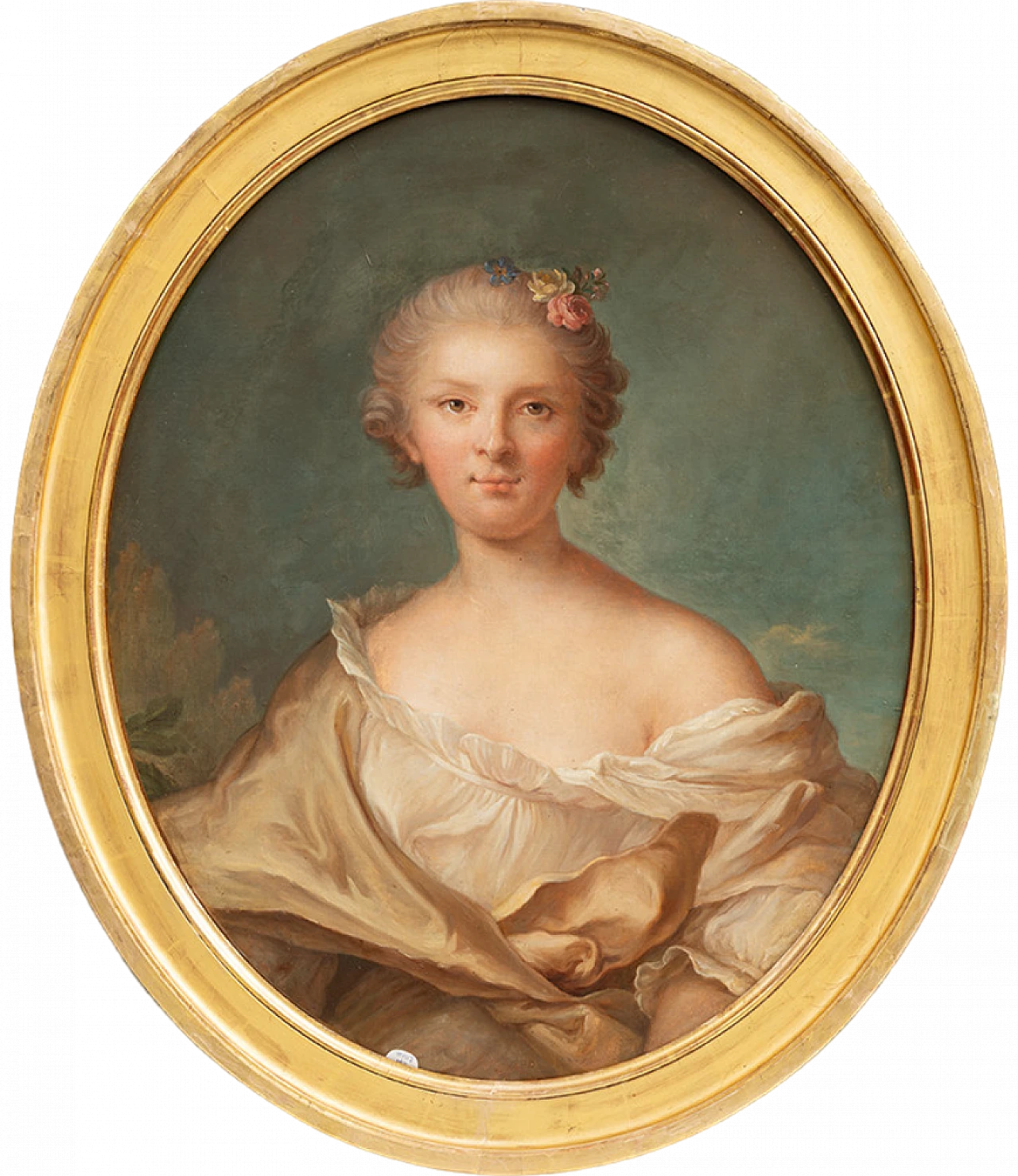 Noblewoman portrait, French oil painting on canvas, 19th century 5