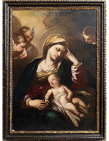 Madonna with Child, oil painting on canvas, early 18th century