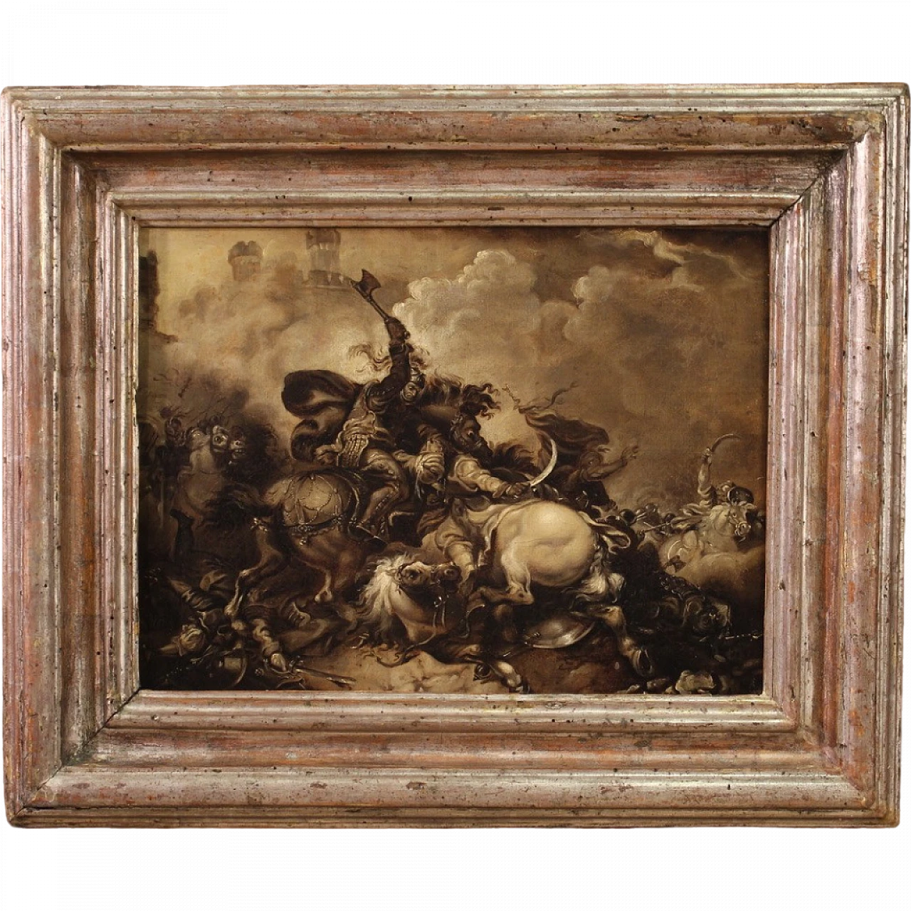 Battle, grisaille oil on canvas, second half of the 17th century 16