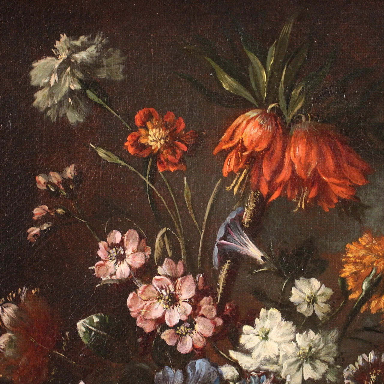 Still life, oil on canvas with coeval frame, 17th century 5