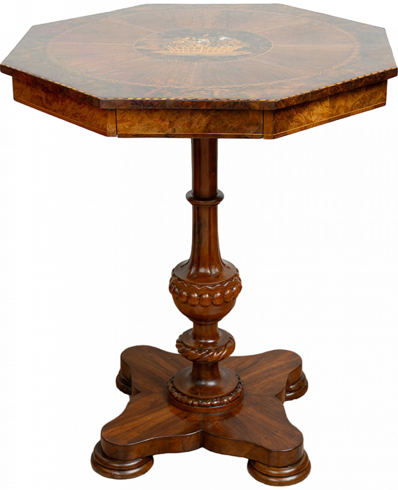 Neapolitan Empire walnut-root coffee table, early 19th century 7