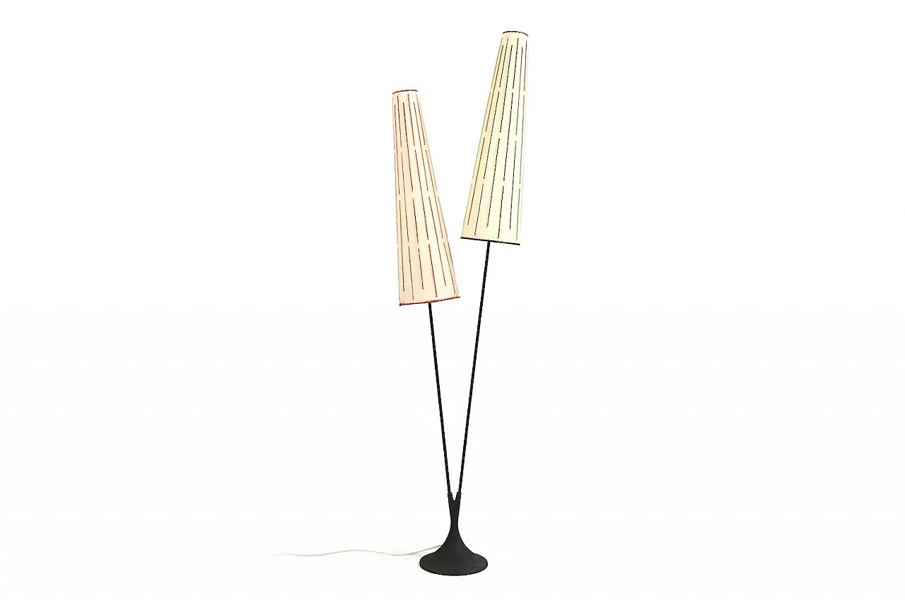 2-Light floor lamp in iron by Holm Sørensen & Co, 1950s 1