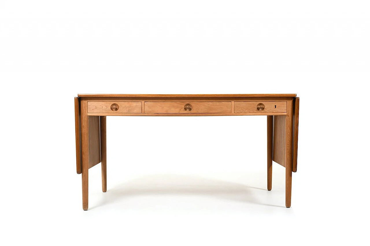 Danish desk AT-305 in oak by H. J. Wegner for Andreas Tuck, 1950s 2