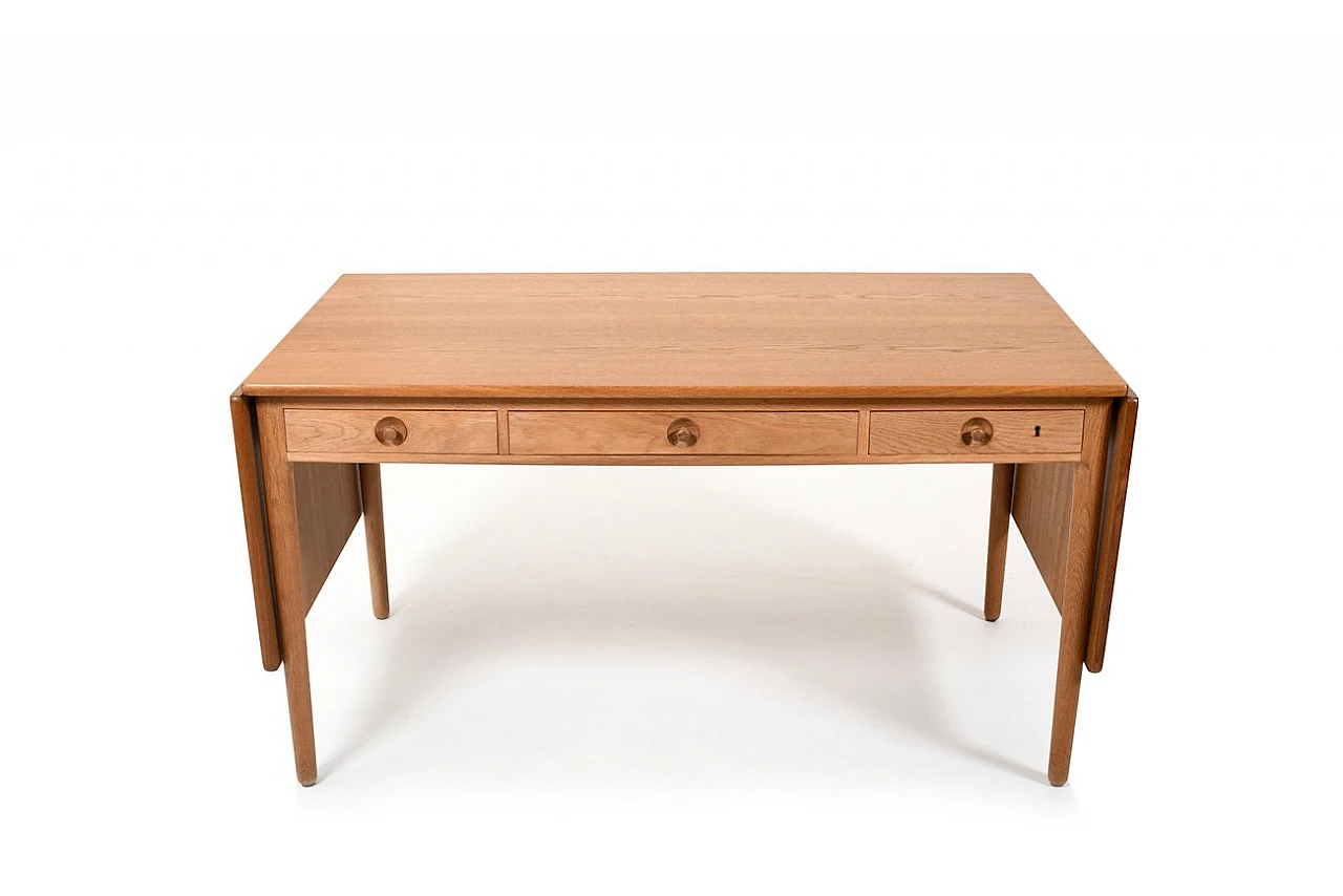 Danish desk AT-305 in oak by H. J. Wegner for Andreas Tuck, 1950s 5