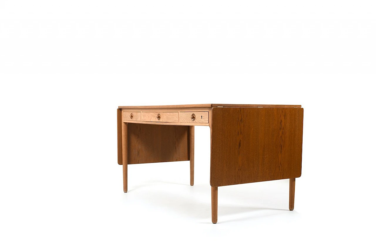 Danish desk AT-305 in oak by H. J. Wegner for Andreas Tuck, 1950s 7