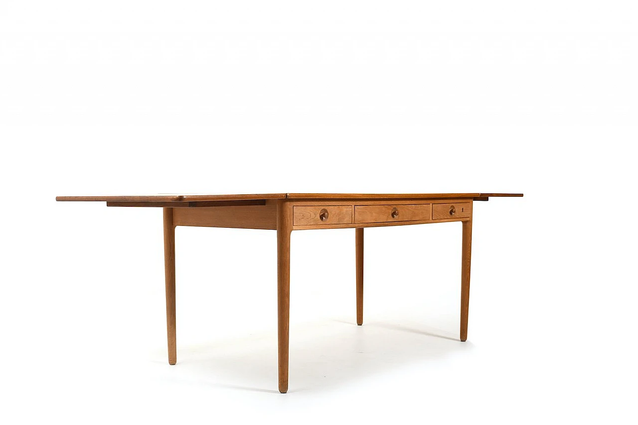 Danish desk AT-305 in oak by H. J. Wegner for Andreas Tuck, 1950s 8