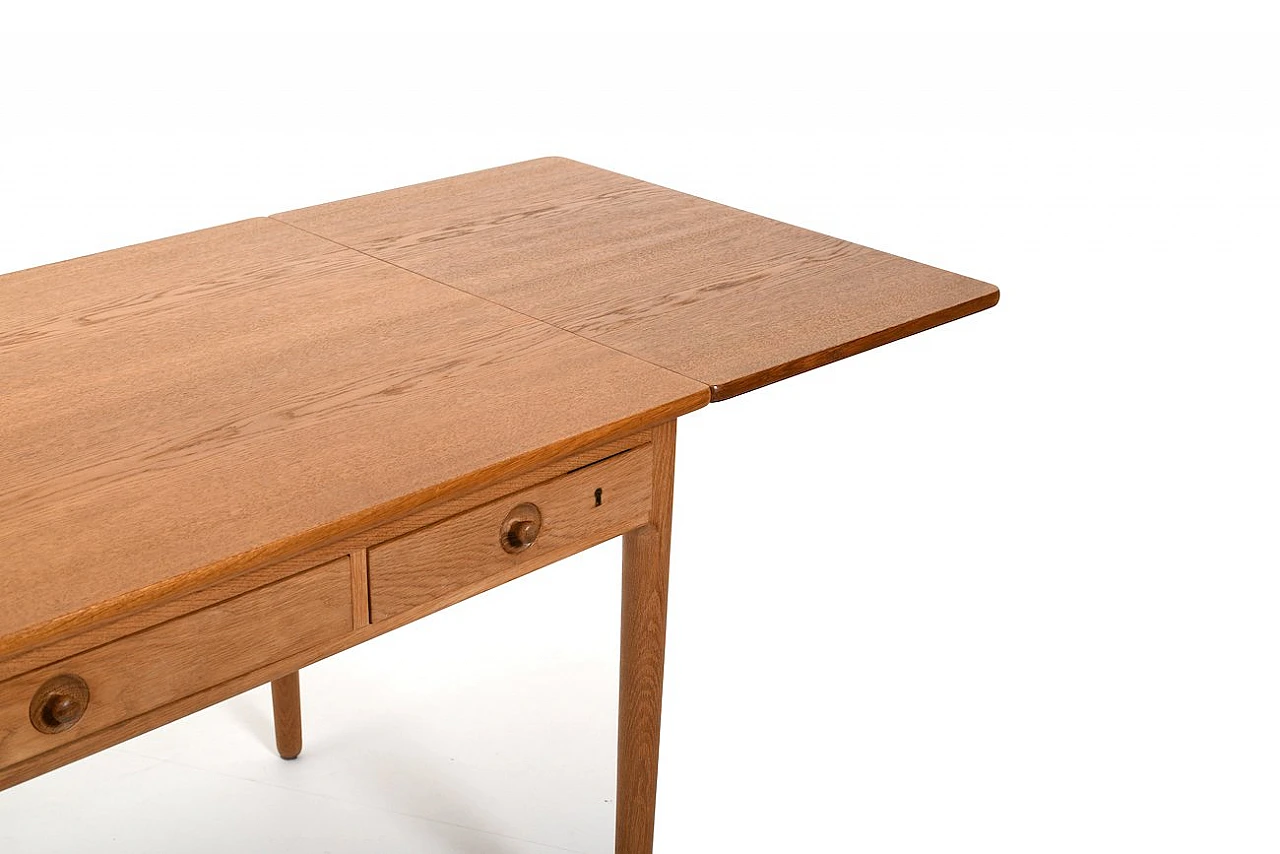 Danish desk AT-305 in oak by H. J. Wegner for Andreas Tuck, 1950s 9