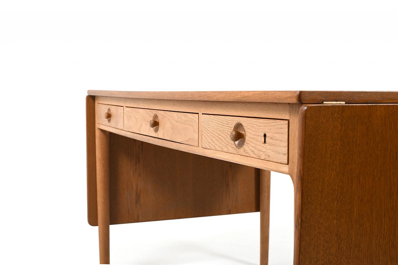 Danish desk AT-305 in oak by H. J. Wegner for Andreas Tuck, 1950s 18