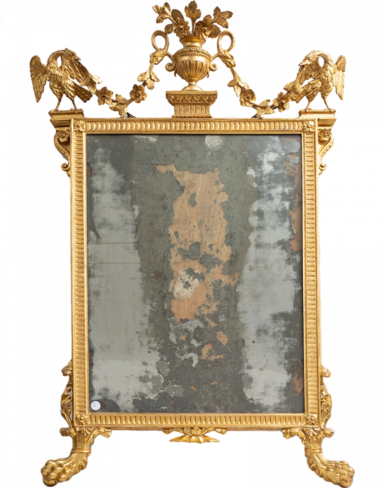 Neapolitan Louis XVI gilded wood mirror, second half of 18th century 5