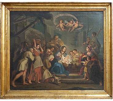 Nativity, oil painting on canvas, early 18th century