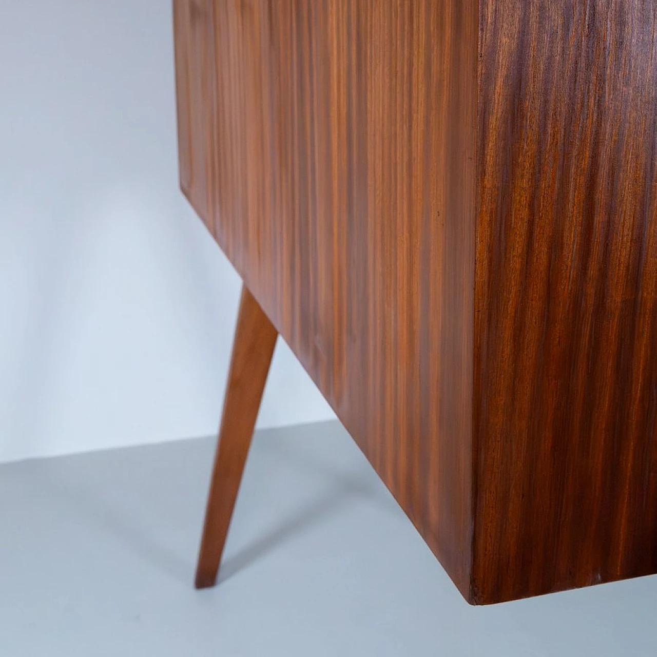 Sideboard with showcase in wood & glass by R. Scaltritti, 1950s 2