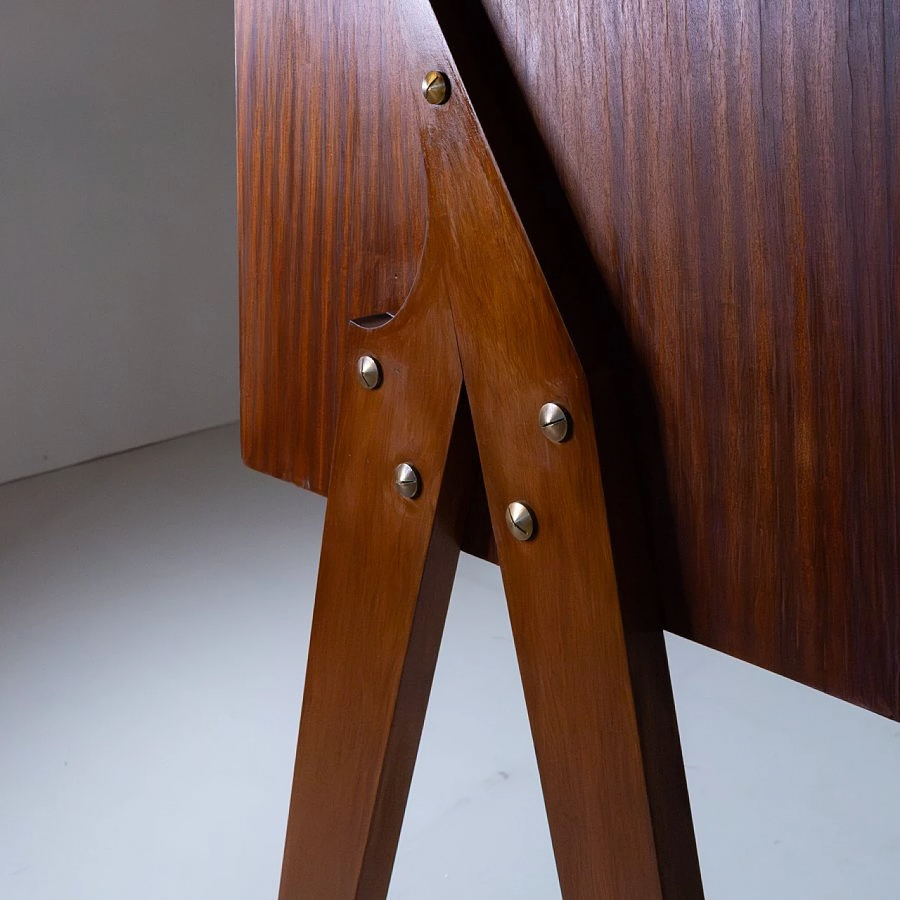 Sideboard with showcase in wood & glass by R. Scaltritti, 1950s 3