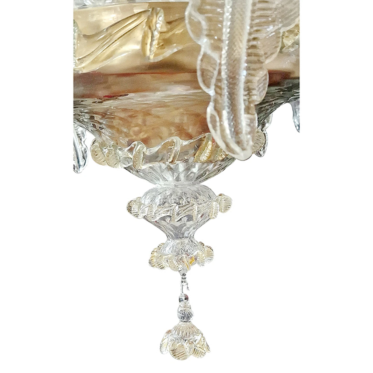 Murano glass and crystal chandelier in Rezzonico style, 1930s 7