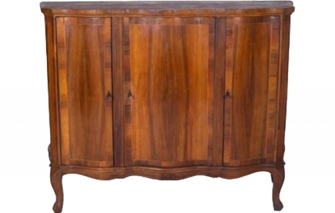 Wooden sideboard with arched legs & four lockable doors, 2000s 10